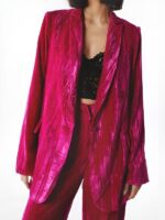 The Voice S27 Iris Herrera Pink Crushed Velvet Blazer
