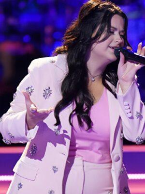 The Voice S27 Jacquelyn George Pink Embellished Blazer