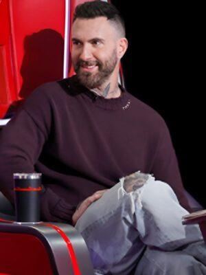 The Voice S27 Adam Levine Burgundy Crewneck Sweater