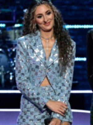 The Voice S27 Angie Rey Denim & Metallic Checkered Jacket