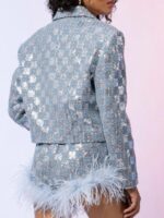 The Voice S27 Angie Rey Denim & Metallic Checkered Jacket