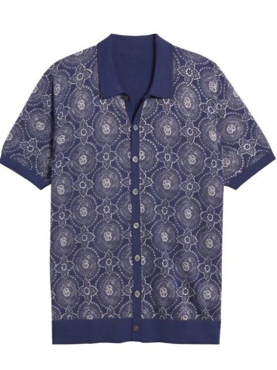 The White Lotus Patrick Schwarzenegger Blue Floral Shirt