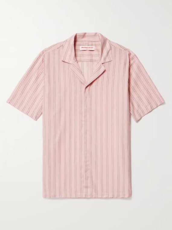 The White Lotus S03 Sam Nivola Pink Striped Shirt
