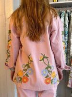 The White Lotus S03 Sarah Catherine Hook Pink Embroidered Shirt