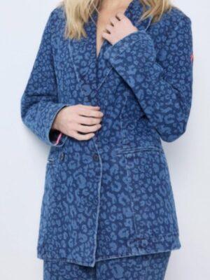 This Morning 2025 Zoe Williams Leopard Print Denim Blazer