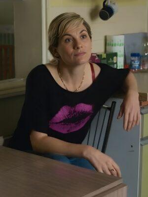 Toxic Town Jodie Whittaker Pink Lips Shirt