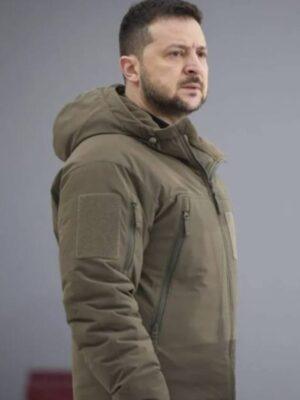 Zelensky Hooded Tan Brown Jacket for men