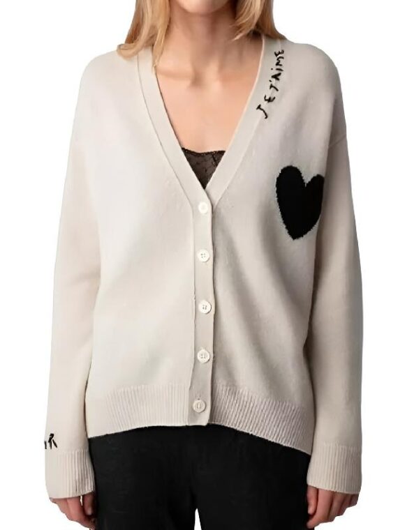 9-1-1 Maddie Kendall White Heart Cardigan