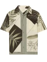 9-1-1 S08 Aisha Hinds Leaves Print Bowling Shirt