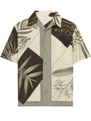 9-1-1 S08 Aisha Hinds Leaves Print Bowling Shirt