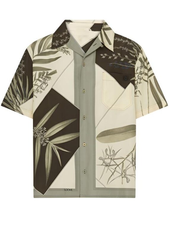 9-1-1 S08 Aisha Hinds Leaves Print Bowling Shirt