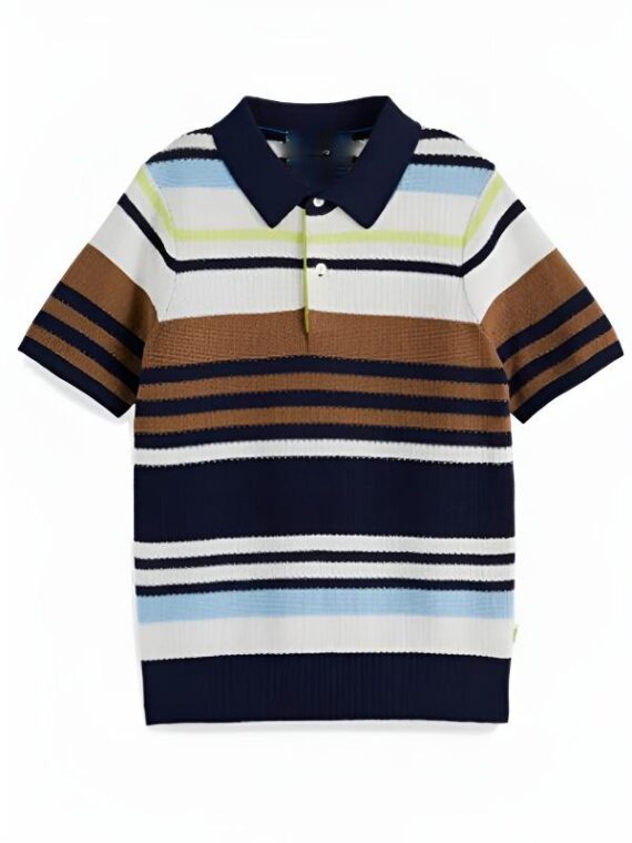 9-1-1 S08 Gavin McHugh Multicolor Striped Polo Shirt