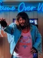 A Minecraft Movie 2025 Jason Momoa Blue Fringe Jacket