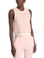 Access Daily 2025 Kit Hoover Pink Plaid Knit Sweater Vest
