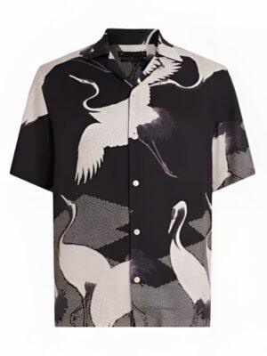 Access Daily 2025 Scott Evans Black Bird Print Shirt