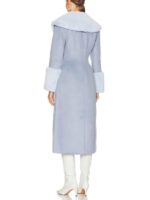 Access Hollywood 2025 Emily Orozco Blue Fur Collar Coat