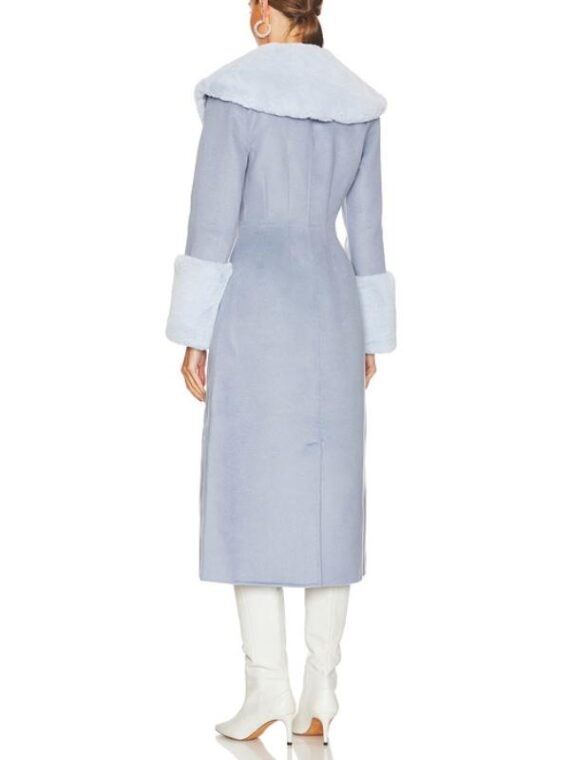 Access Hollywood 2025 Emily Orozco Blue Fur Collar Coat