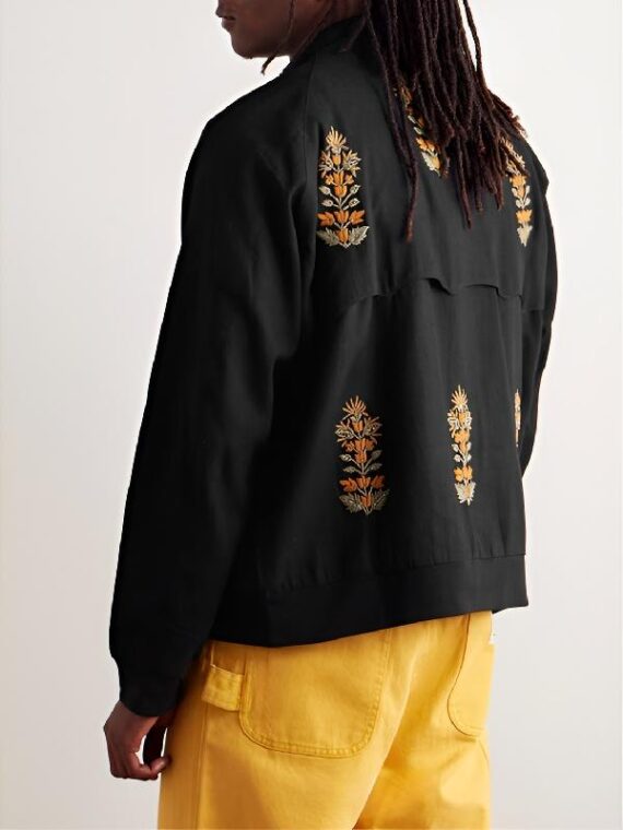 All American S7 Bre-Z Floral Embroidered Black Jacket