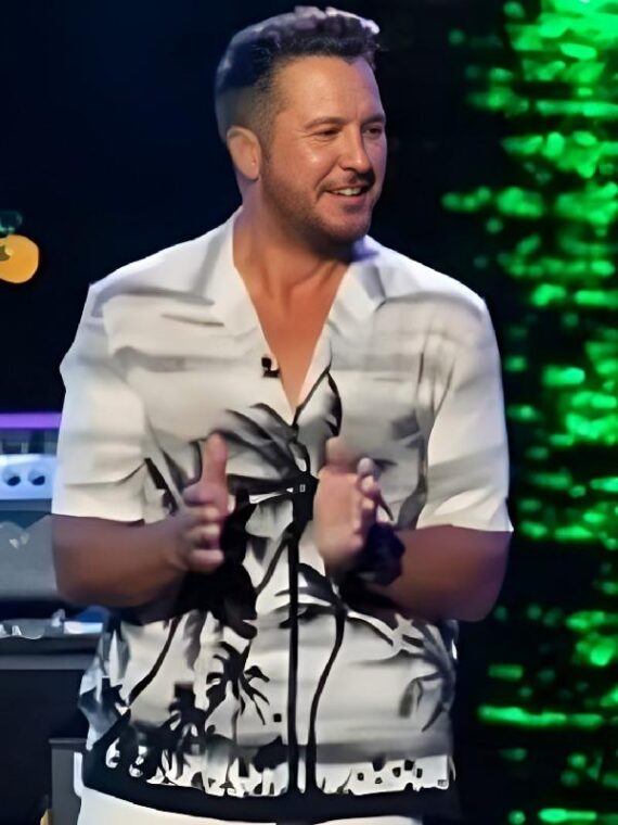 American Idol S23 Luke Bryan Black & White Hawaiian Shirt
