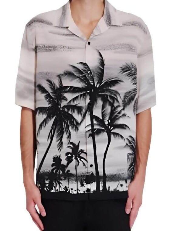 American Idol S23 Luke Bryan Black & White Hawaiian Shirt