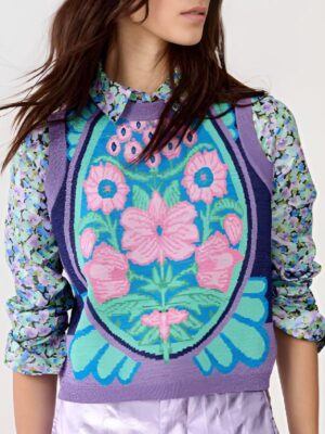 And Just Like That S3 Cathy Ang Floral Knit Top