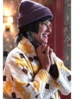 The Parenting 2025 Parker Posey Yellow & White Quilted Coat