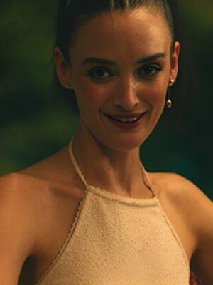 The White Lotus S3 Charlotte Le Bon Embroidered Halter Top