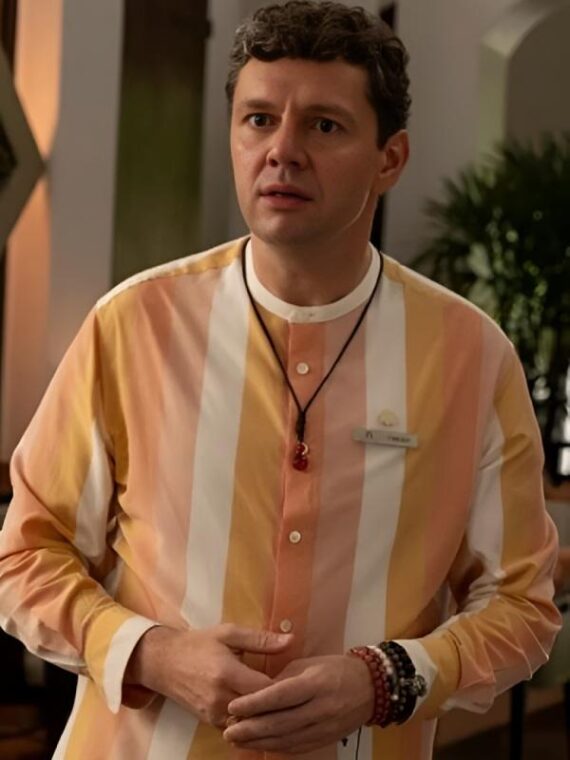 The White Lotus S03 Christian Friedel Striped Shirt