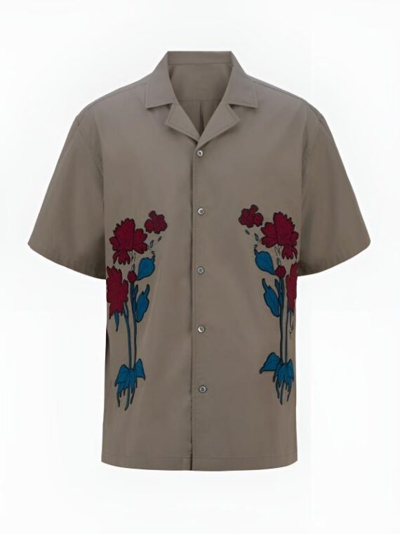 The White Lotus S3 Christian Friedel Floral Embroidered Shirt