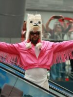 A Minecraft Movie 2025 Jason Momoa Pink Fringe Crop Jacket