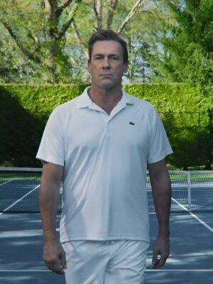 Your Friends And Neighbors 2025 Jon Hamm White Polo Shirt