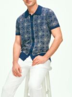 The White Lotus Patrick Schwarzenegger Blue Floral Shirt