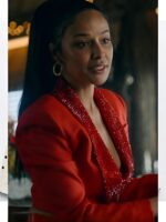 Ransom Canyon 2025 Meta Golding Red Embellished Blazer