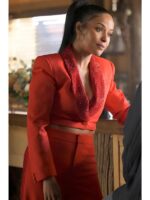 Ransom Canyon 2025 Meta Golding Red Embellished Blazer