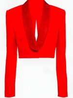 Ransom Canyon 2025 Meta Golding Red Embellished Blazer
