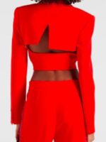 Ransom Canyon 2025 Meta Golding Red Embellished Blazer