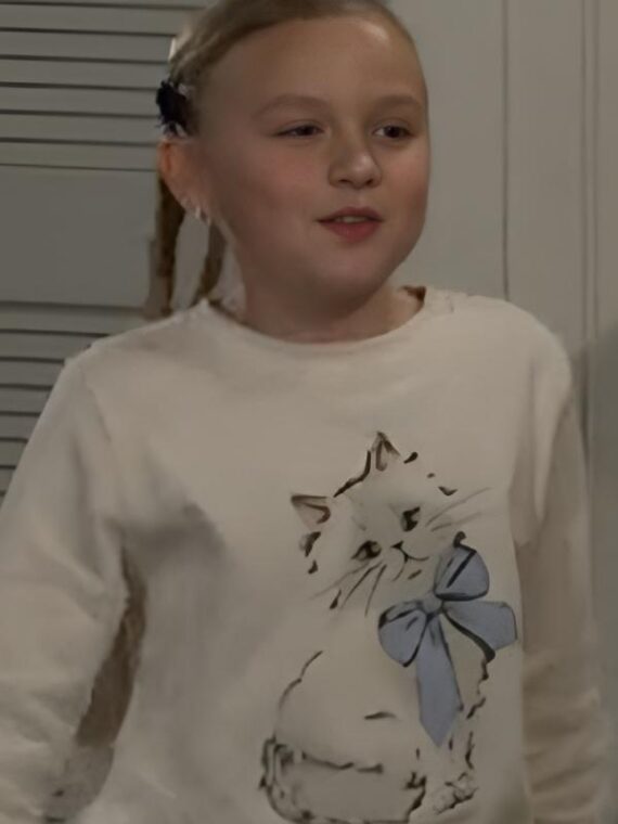 The Bold And The Beautiful Kelly Spencer Cat Print Sweatshirt