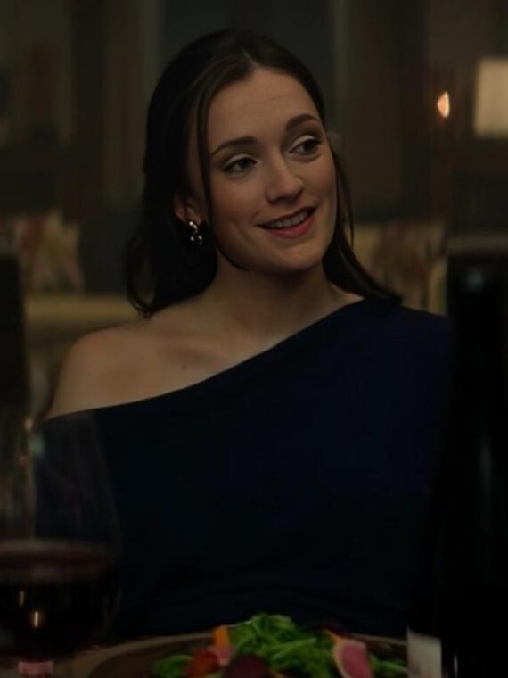 YOU S5 Charlotte Ritchie Blue Off-the-Shoulder Top