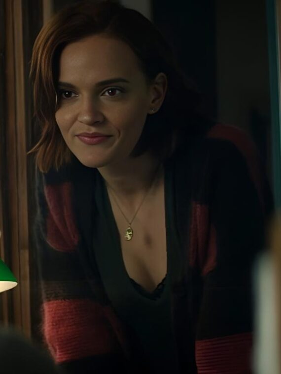 YOU S5 Madeline Brewer Striped Mohair Cardigan