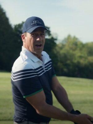 TV Series Your Friends and Neighbors 2025 Jon Hamm Stripe Polo Shirt for men