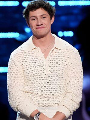 The Voice S27 Britton Moore Crochet Knit Polo Shirt