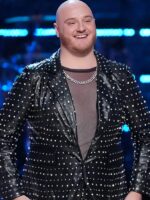 The Voice S27 Dan Kiernan Studded Black Leather Blazer