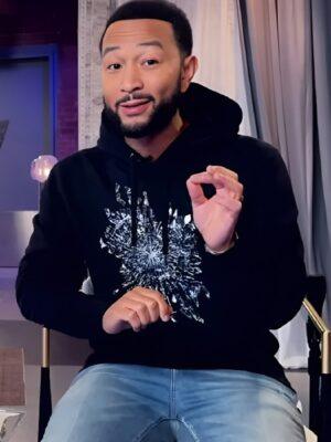 The Voice S27 John Legend Black Embroidered Hoodie