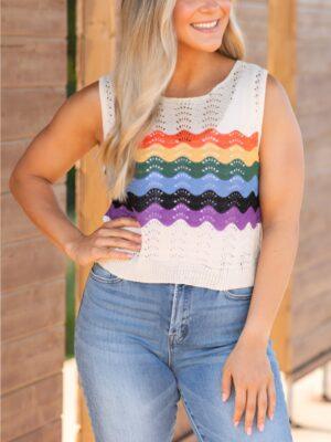 The Thundermans Undercover Kira Kosarin Rainbow Crochet Top