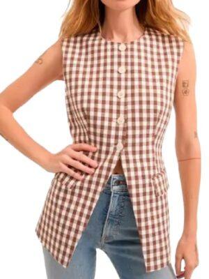 The View Show Alyssa Farah Griffin Check Vest for women