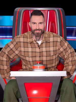 The Voice S27 Adam Levine Brown Check Shirt