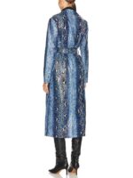 The Voice S27 Alanna Lynise Blue Snake Print Leather Coat