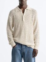 The Voice S27 Britton Moore Crochet Knit Polo Shirt