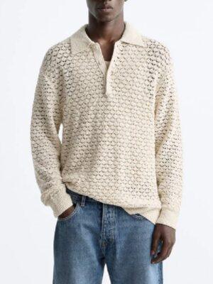 The Voice S27 Britton Moore Crochet Knit Polo Shirt