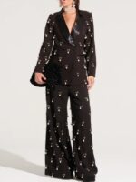 The Voice S27 Bryson Battle Black Pearl Embellished Blazer
